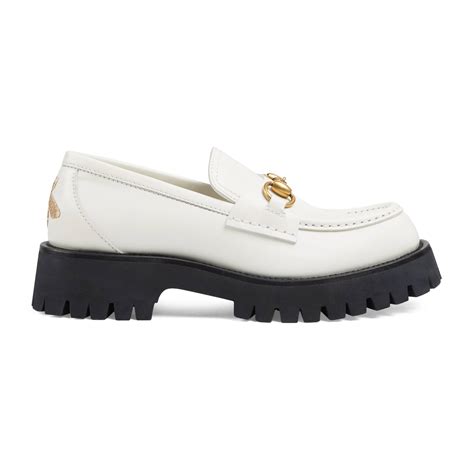 black and white gucci loafers|Gucci white loafers women's.